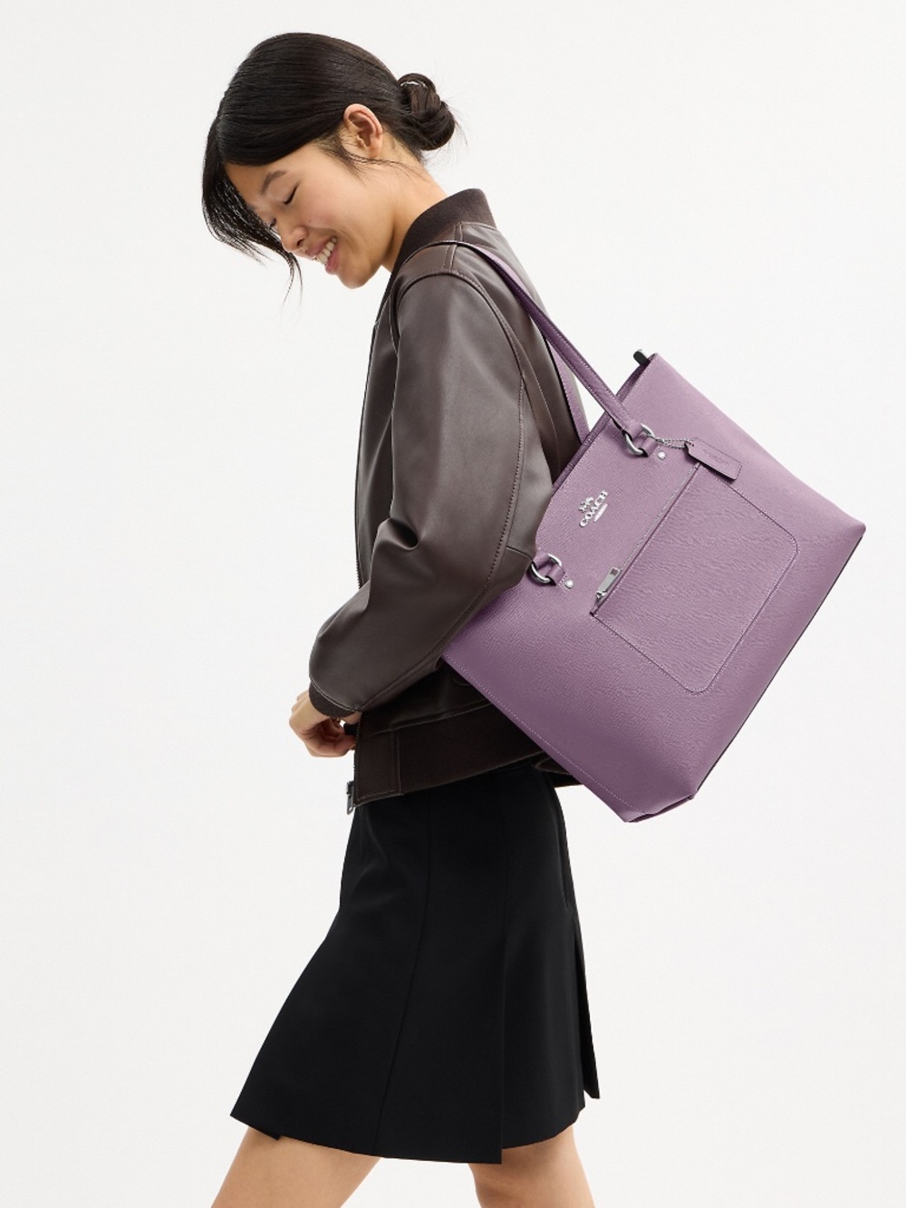 Coach Outlet Station Tote Bag Purple - Picture 3 of 3